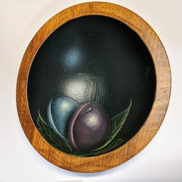 Wooden bowls, small (5) hand painted, signed - Picture 8 of 10